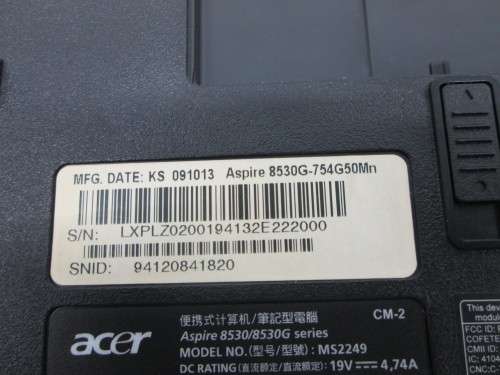Acer Aspire 8530G Bottom Base Cover 394AJ03XXX